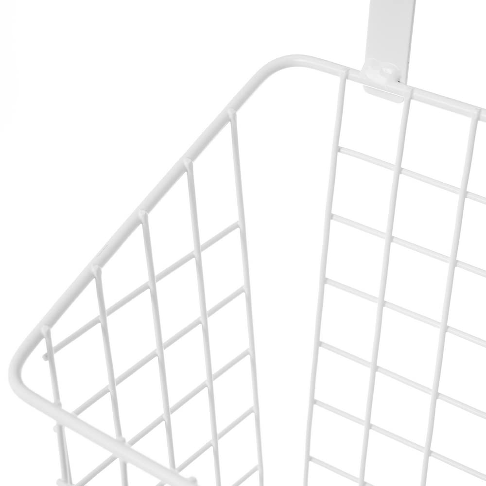 Cesta colgante con rejilla blanca de metal de 26x17x28 cm - LOLAhome