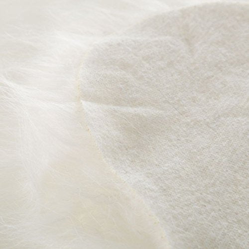 Alfombra de Pelo Blanco de Microfibra Moderna para Dormitorio de 57 x 94 cm Fantasy