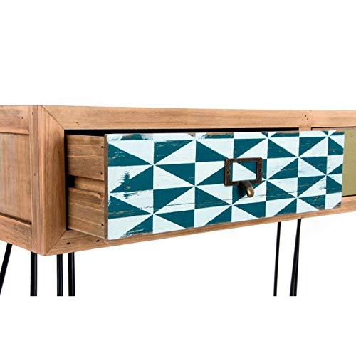 Consola madera metal 80x40x77cm natural