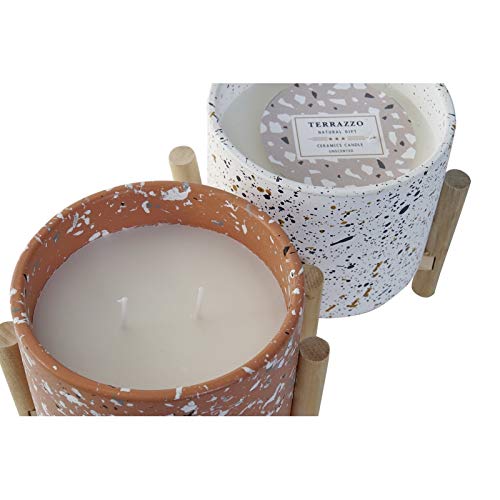 Set de 2 Vela Cera Loza para terraza con Soporte