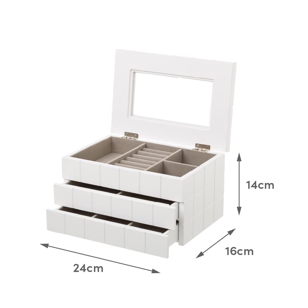 Joyero de Madera con 2 cajones Blanco Moderno para Dormitorio Fantasy