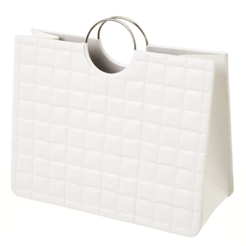 Revistero Bolso con Asas Negro de Piel sintética de 38x16x35 cm