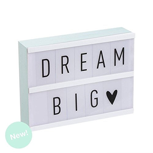 Lightbox Caja de luz A5 color mint con 75 letras .