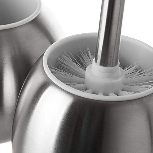 Conjunto de escobillas de baño Plateadas de Acero Inoxidable
