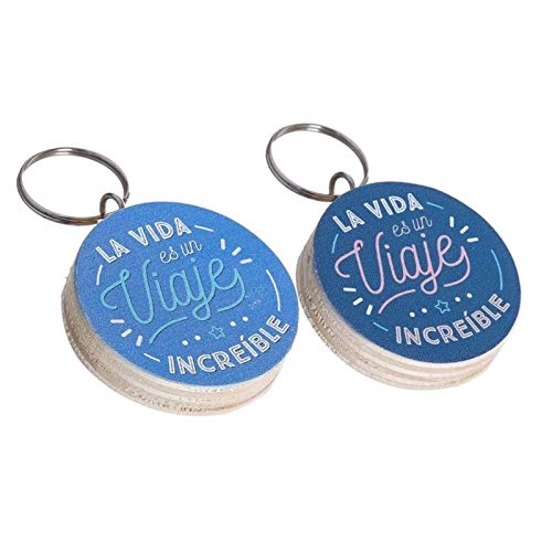 Llavero de Madera la Vida es un Viaje increible Pack 2 Pieza