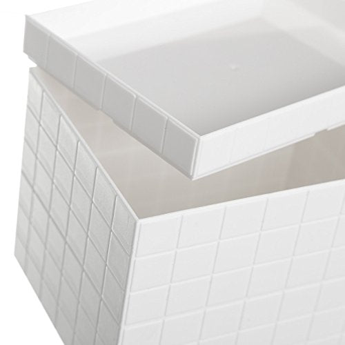 Organizador con Tapa Blanco abs para Cuarto de baño