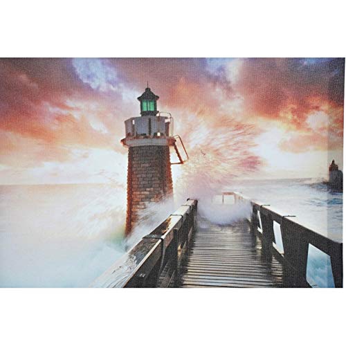 Set 4 Cuadro Lienzo Paisaje mar Faro 40x50 cm