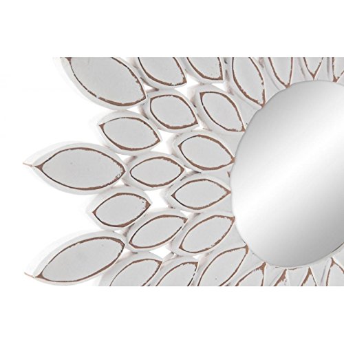 Mural Espejo Tallado de Madera Hojas 60 cm