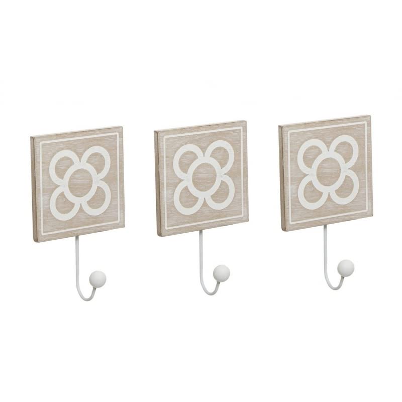 Perchero de Pared Madera de 3 Colgantes Triple Panot Barcelona