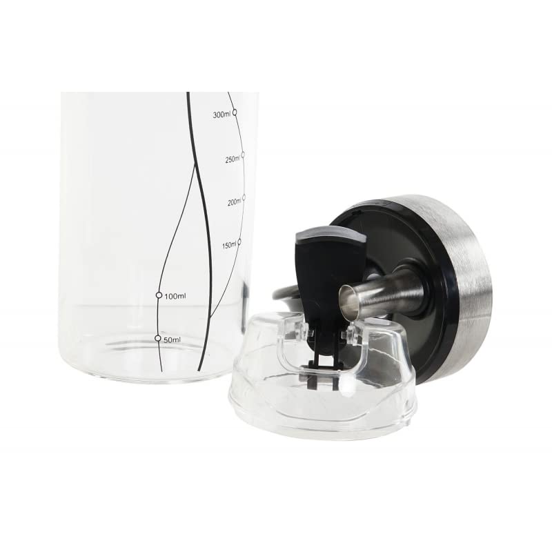 Aceitera Antigoteo de Cristal Borosilicato Tapón de Acero INOX con Tapa Que Se Abre Automatico para Cocina 550 ML