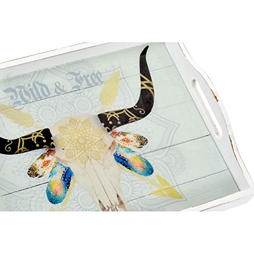 Pack 2 Bandeja de Madera Cristal Boho