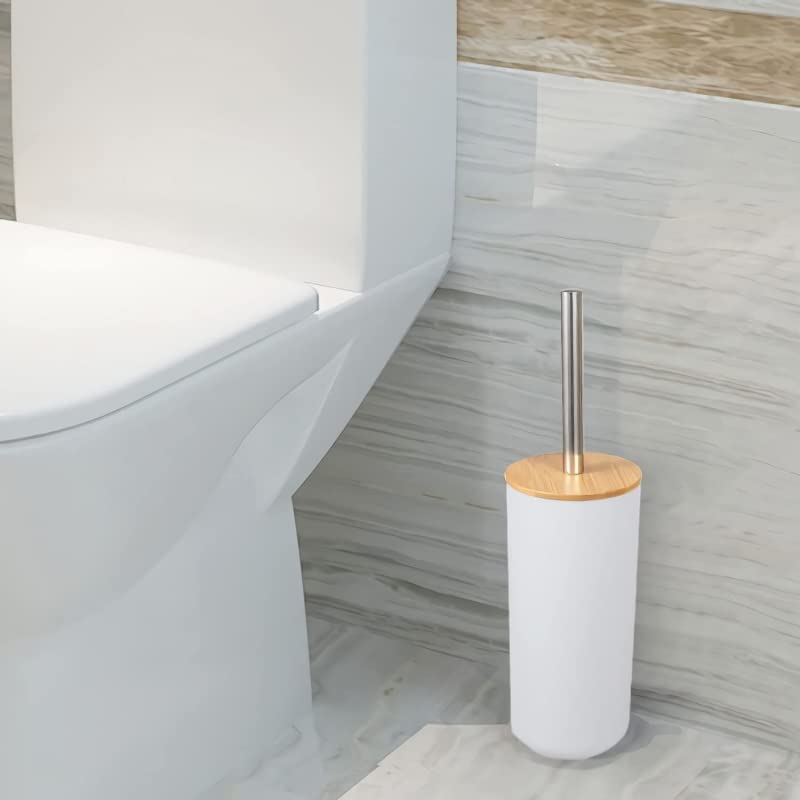 Set Accesorios Baño de Bambú Estilo nordico Blanco