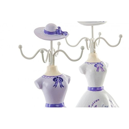 Busto bisuteria lavanda de resina metal .