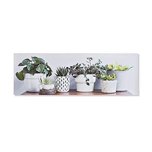 Set 2 Cuadro Lienzo macetas Plantas Verdes 90x30 cm