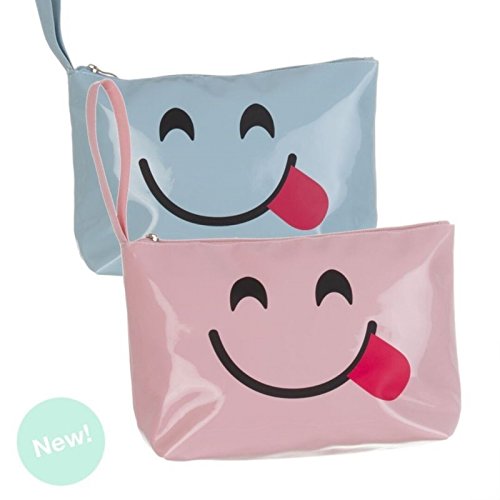 Set 2 neceseres con asa romanticas diseño "EMOTIS" con cremallera .