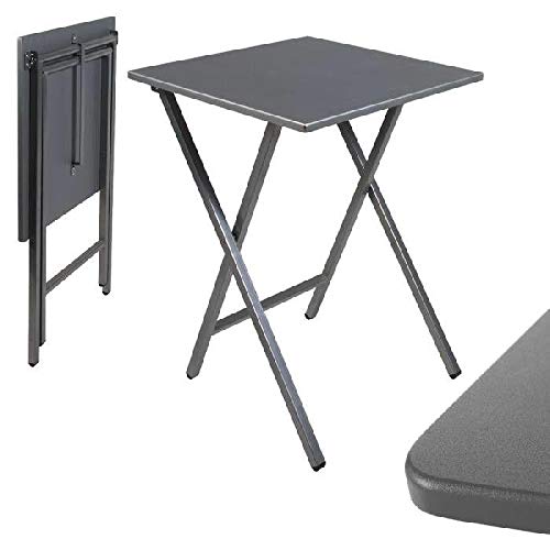Mesa Cuadrado Plegable Blanca portatil Multifuncional, Mesas Auxiliares para casa 48x48x65 cm (Gris)