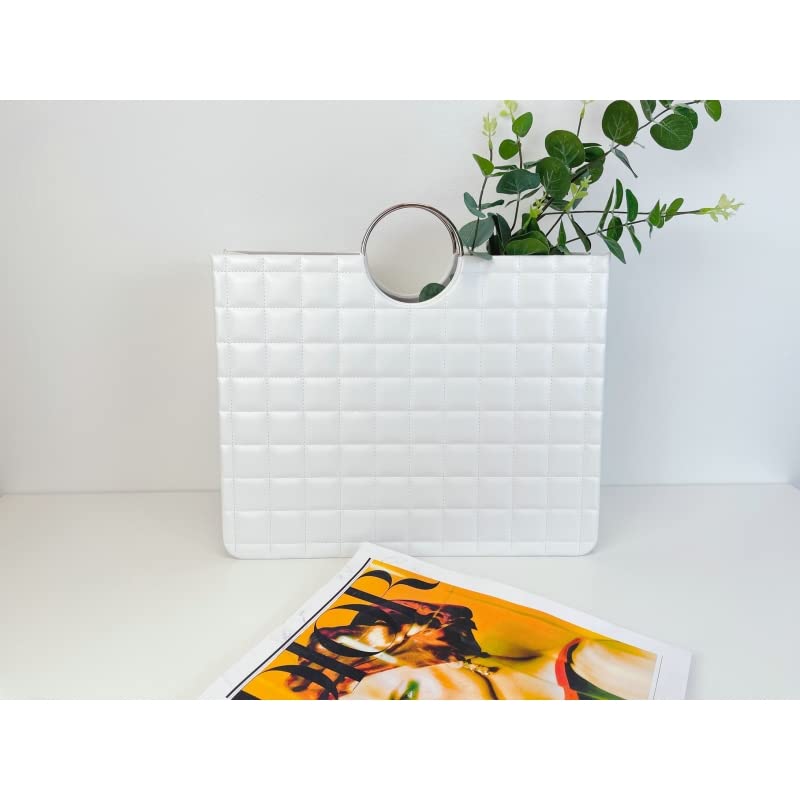 Revistero Bolso con Asas Negro de Piel sintética de 38x16x35 cm