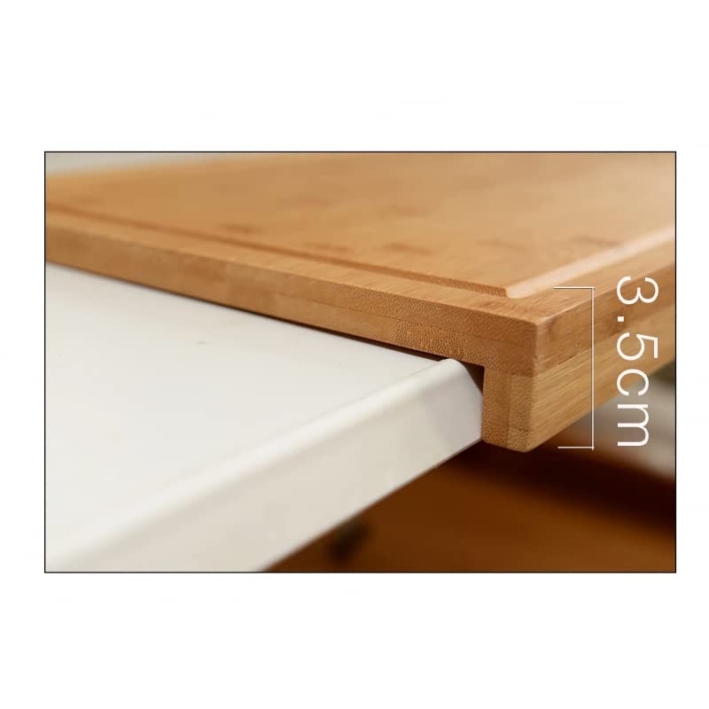 Tabla Cortar Corte Cocina con Soporte Madera Bambu 45x34x3,5 cm