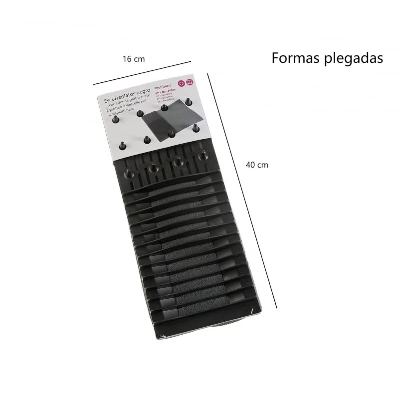 Escurreplatos Plegable con Escurridor, Tapete Secado De Vajilla - Gris