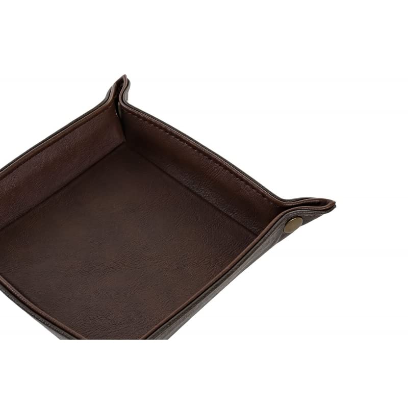 Bandeja vaciabolsillos Piel Color Marron 18x18 cm