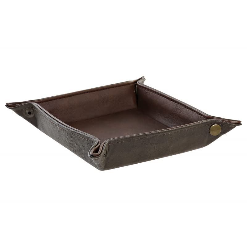 Bandeja vaciabolsillos Piel Color Marron 18x18 cm