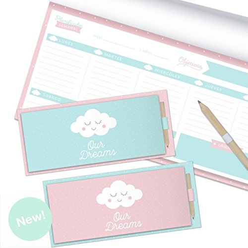 Planificador mesual 60 Pags Nubes - Pack 2 ud.