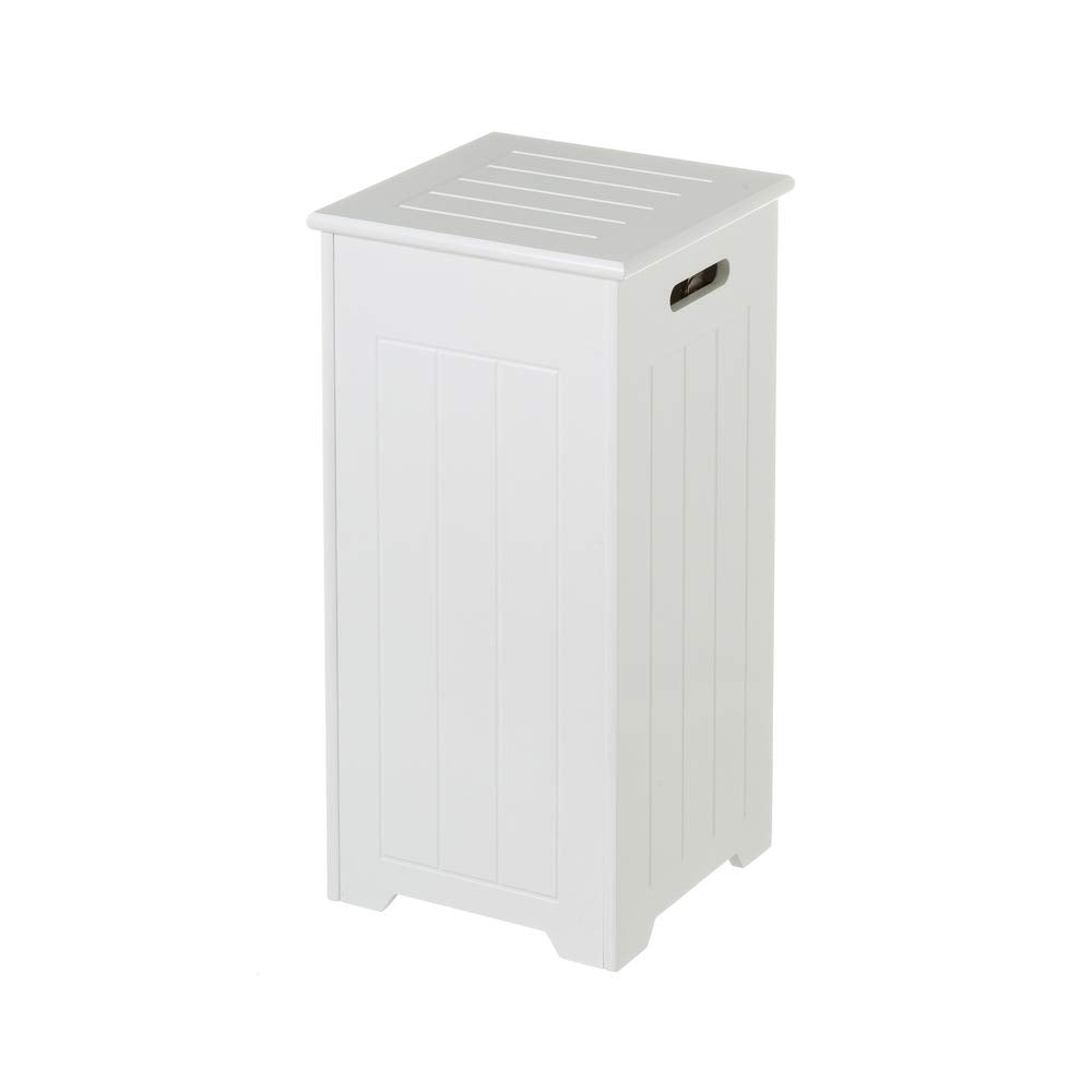 Cesto de Ropa arcón de Madera Blanco contemporáneo de 60x29x29 cm