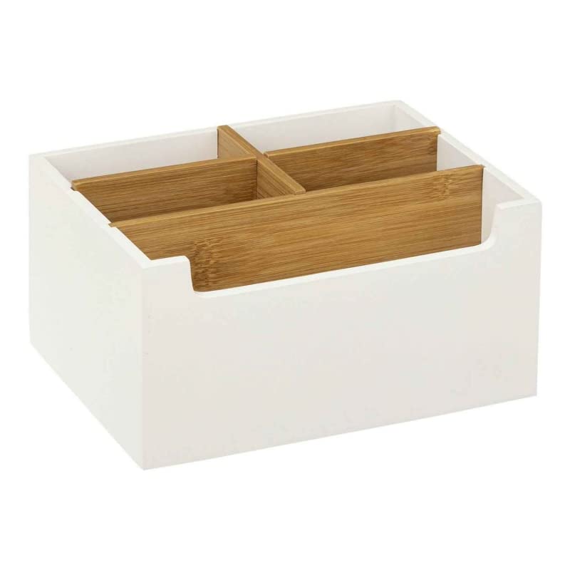 Caja Organizador de cosméticos, nordico con Compartimentos Blanco para baño