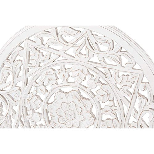 Mural tallado provenzal blanco de madera 60 cm .