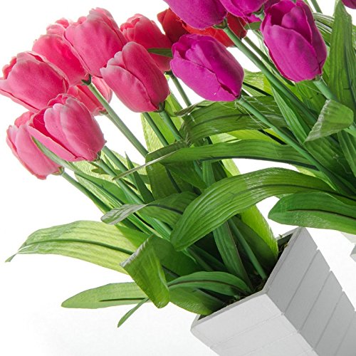Pack 3 Planta Tulipa Decorada Maceta de Madera