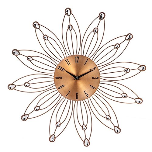Reloj de Pared Metal Flor Cobre romantico 49x49 cm