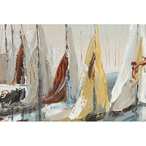 Set 2 cuadro pintado lienzo barcas 120x80 cm