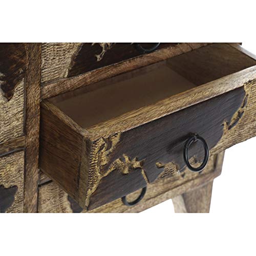 Joyero Organizador de 5 cajones Madera mapamundo