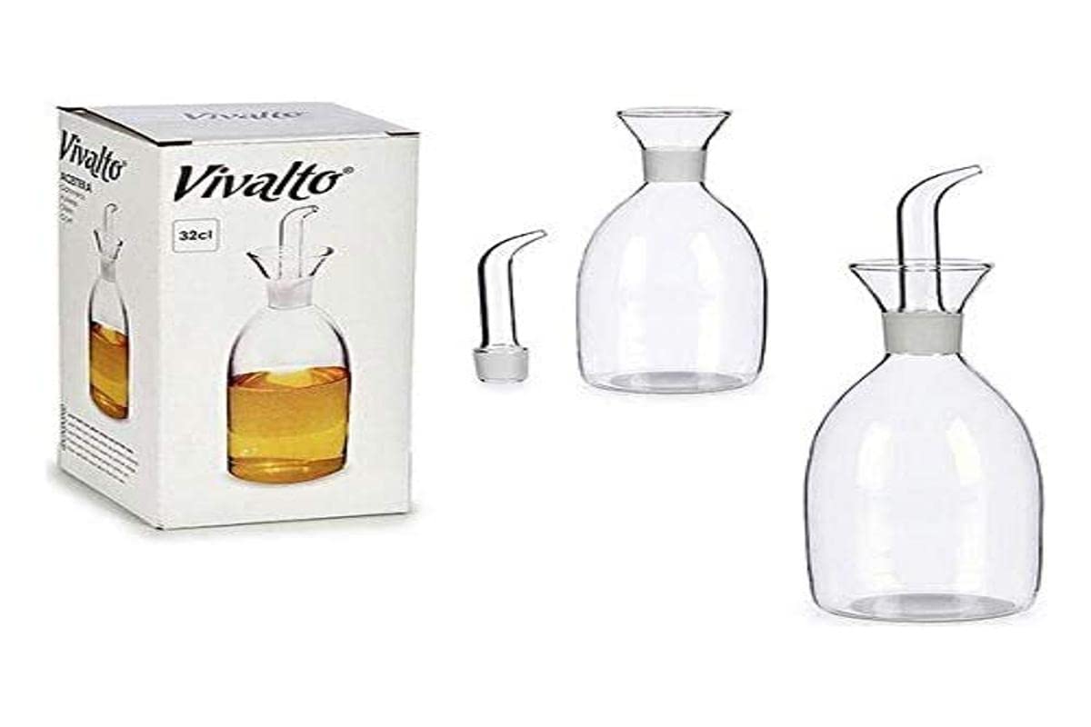 Vivalto S3605783 Aceitera Cristal, Transparente, 320 ml, 7 x 19 x 7 cm