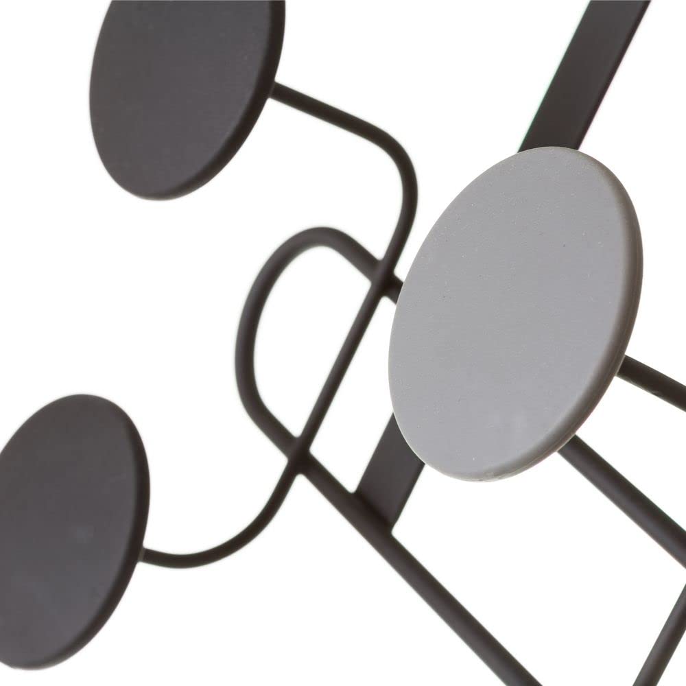 Percha Puerta 6 Ganchos Negro Metal 30x33x12 cm