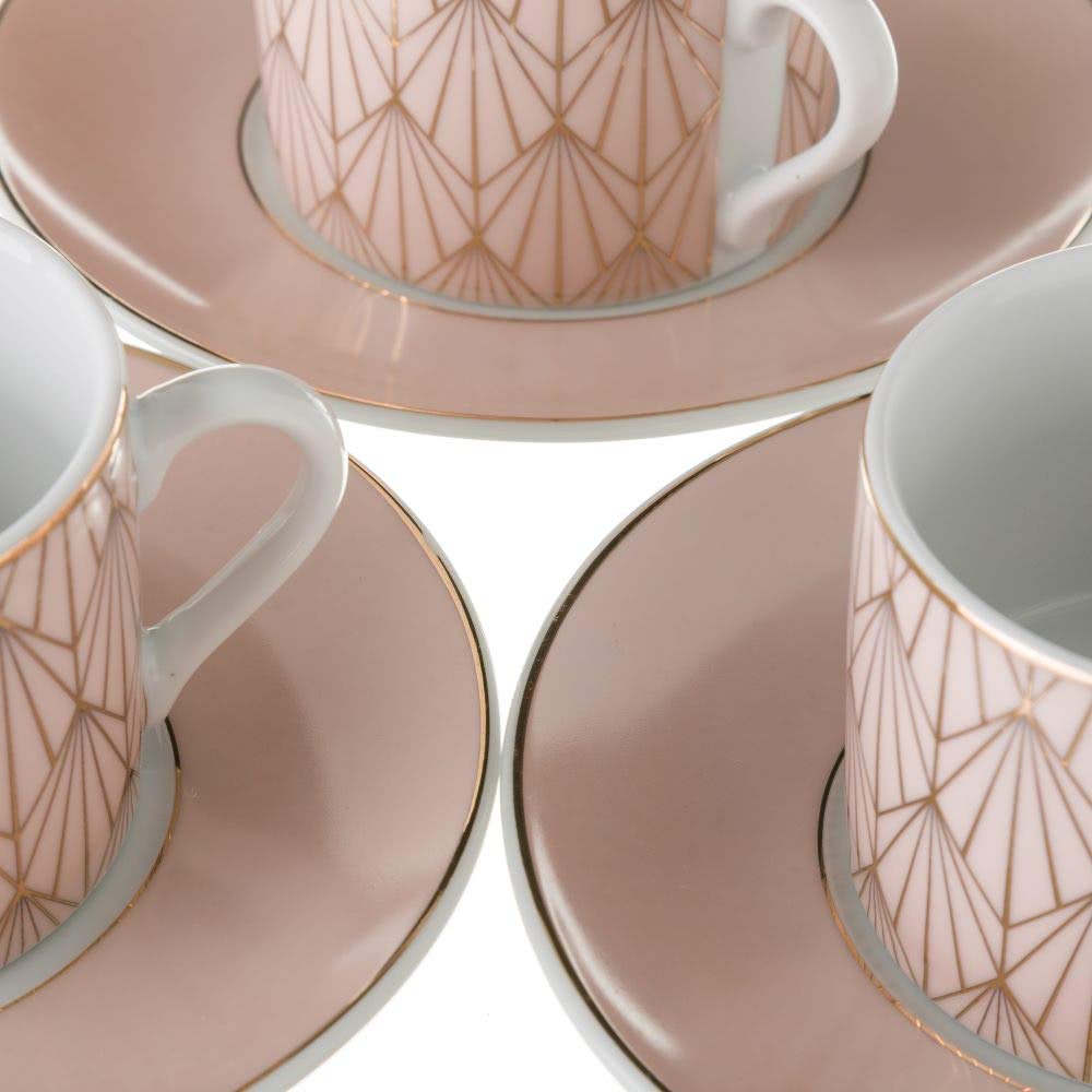 Tazas de té de porcelana rosas clásicas para salón France - LOLAhome