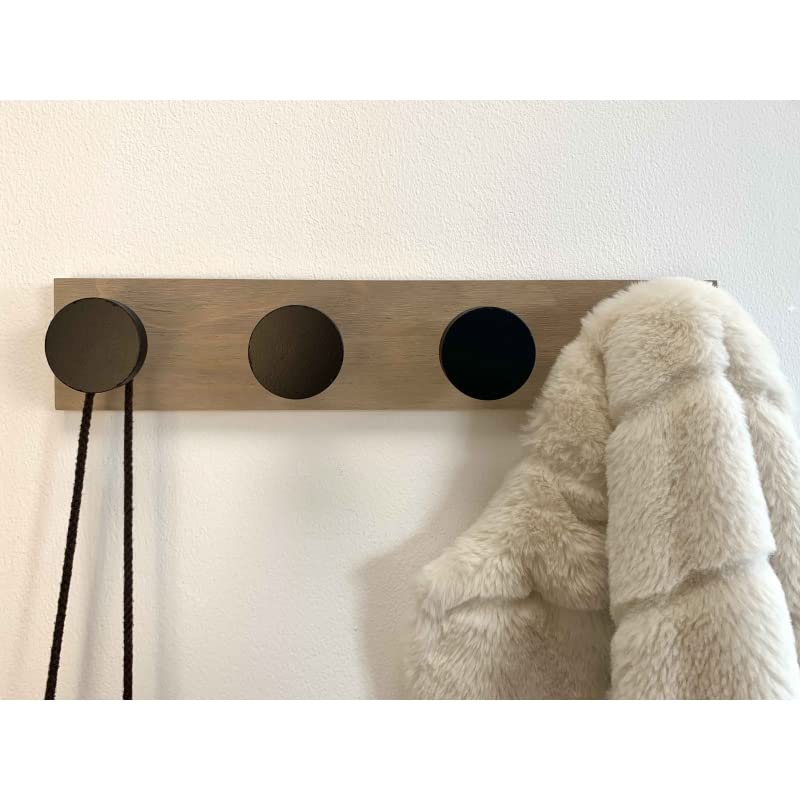 Perchero de Pared Madera Bambu con Ganchos Metal