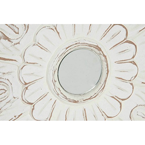 Mural tallada rozado madera flor prvenzal redondo 60 cm