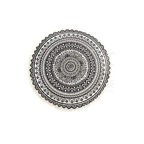 Alfombra Multiuso Mandala Negro de Poliester