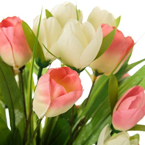 Pack 2 Planta artificial tulipan decorada maceta madera .