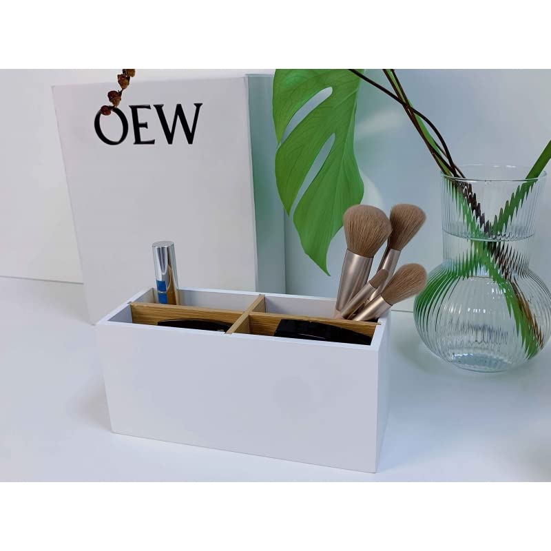Caja Organizador de cosméticos, nordico con Compartimentos Blanco para baño
