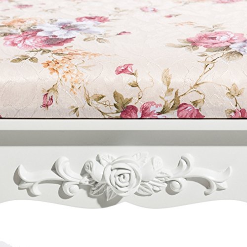 Tocador Blanco de Madera con Espejo romántico para Dormitorio France