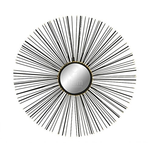 Espejo de Pared Industrial Negro Espiral Decoracion Vitta 76 cm