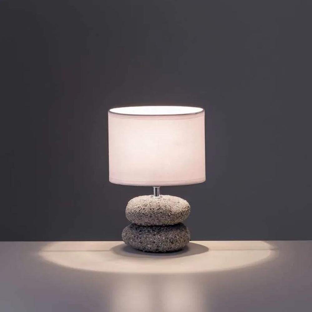 LÁMPARA CERÁMICA GRIS-NEGRO 16,50 X 16,50 X 24 CM