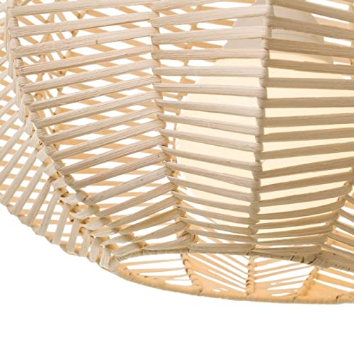 Lámpara Colgante de Rattan Natural Beige Oriental para salón Sol Naciente