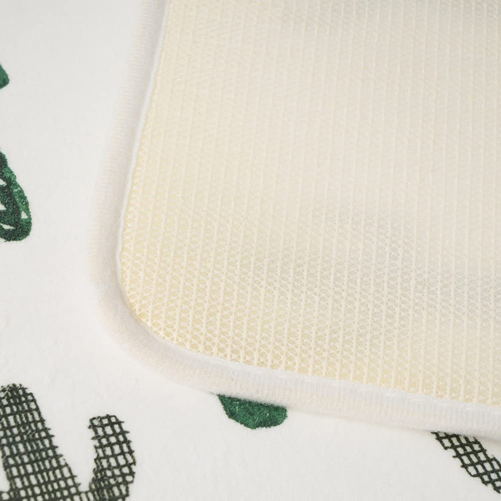 Alfombra de baño de Cactus Blanca de Microfibra de 70x45 cm