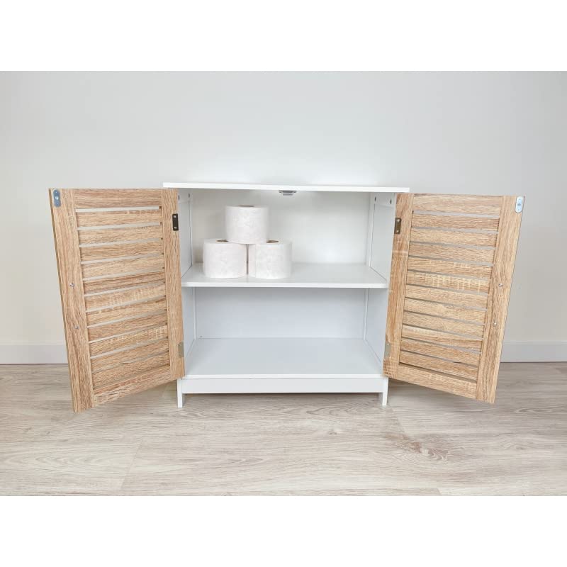 Mueble bajo Lavabo nórdico marrón de bambú para Cuarto de baño Basic