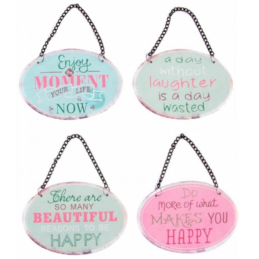 Placa de Puerta Metal Frase Ingles 12x8.5cm (Pack 6 Placa)