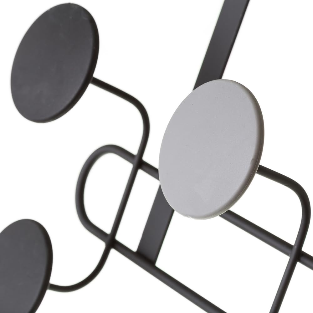 Percha Puerta 8 Ganchos Negro Metal 41x33x12 cm
