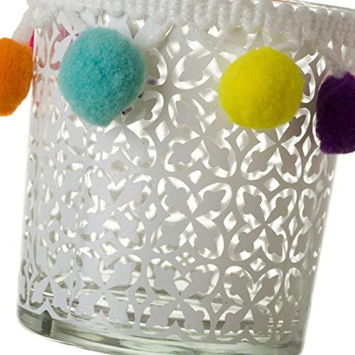 Juegos de 2 portavela de Cristal Blanco para decoración